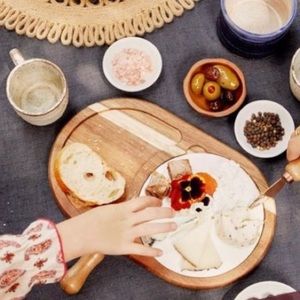 Twine Living Co. Wood & Ceramic Cheese Board Set